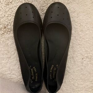 Kork-Ease Black Perforated Ballet Flats